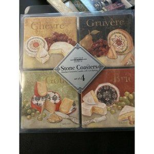 COASTERS SET OF 4 NATURAL STONE ABSORBENT